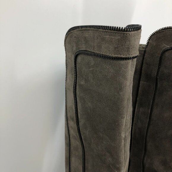 Karl lagerfeld Mimi riding boots genuine suede in Ash grey  / taupe size 6.5 - Picture 6 of 16